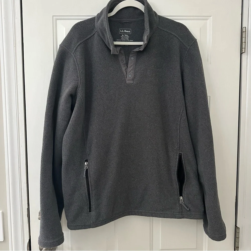 L.L.Bean Vintage Polartec Sweater Fleece Pullover Size XL Tall Charcoal Grey